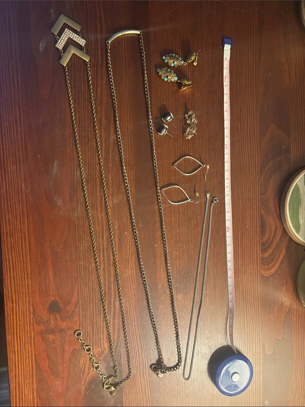 Gold-Tone Layered Necklace Sets with Mixed Earrings - Gold